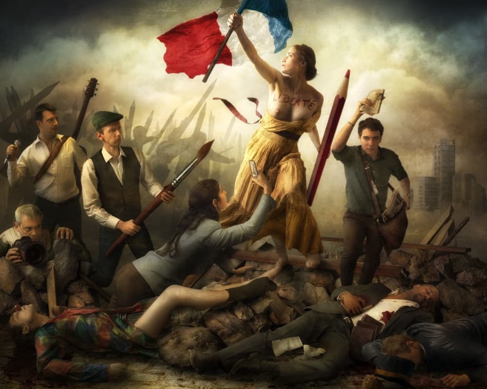 Modern Liberty Uprising by Christophe Kiciak — canvas wall art