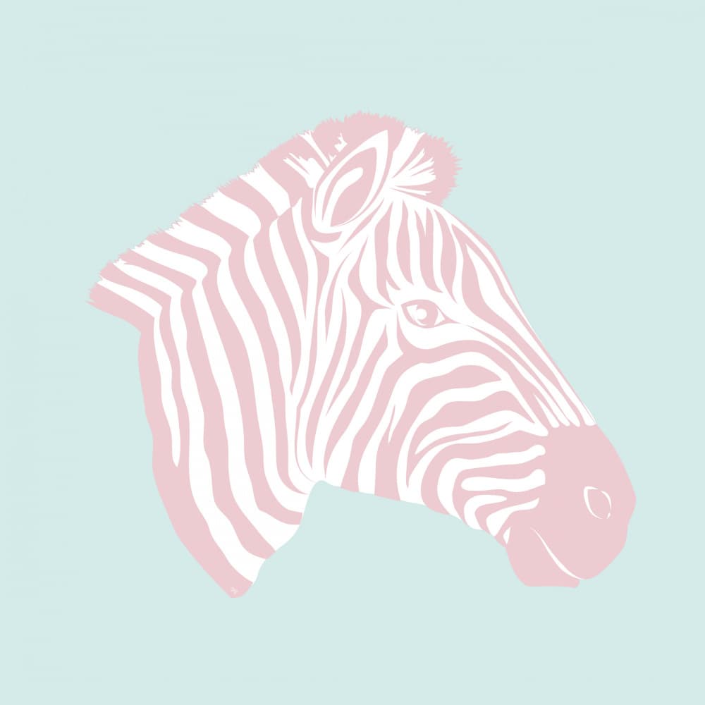 Pastel Pink Zebra by Martina — canvas wall art