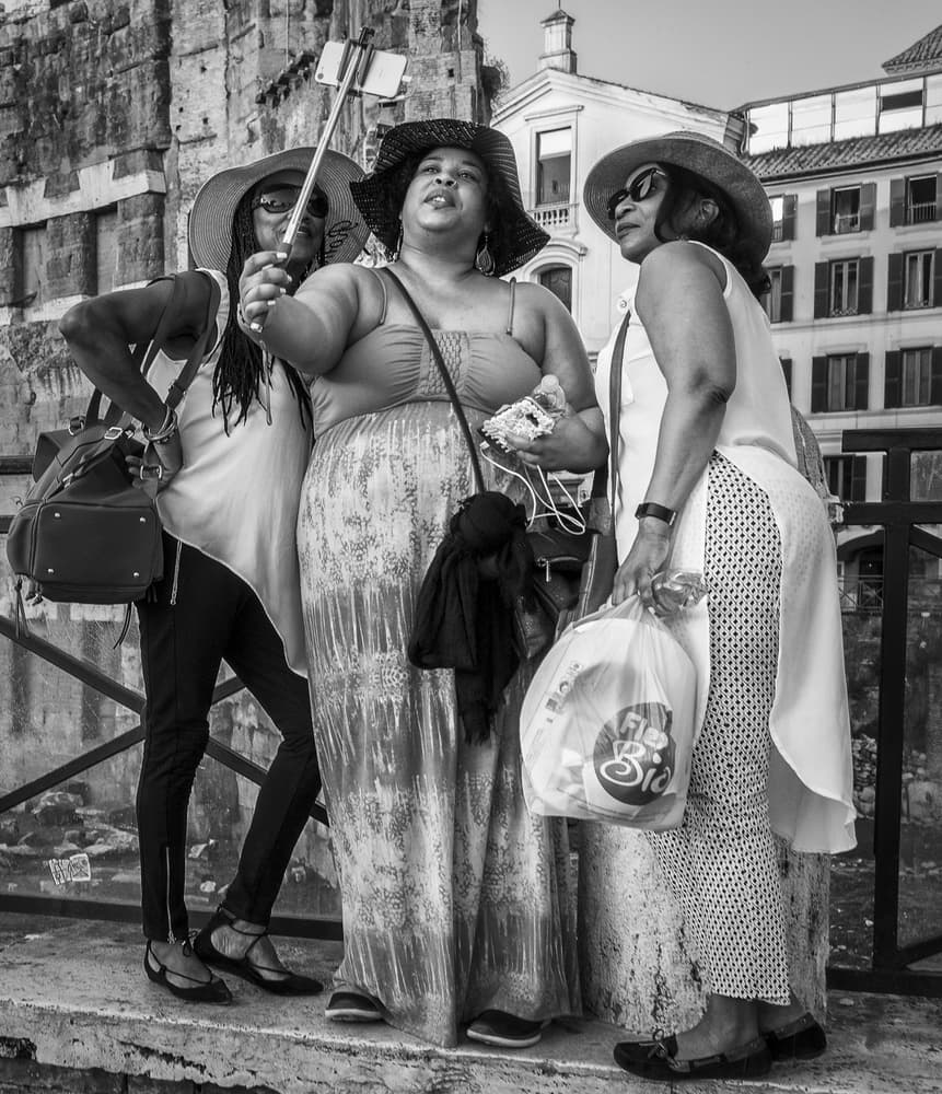 City Friends Selfie by Giuseppe Grimaldi — canvas wall art