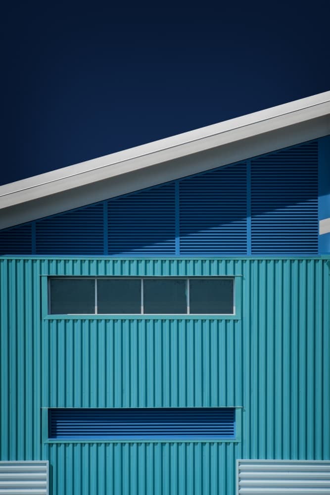 Vibrant Blue Architecture by Mathilde Guillemot — canvas wall art