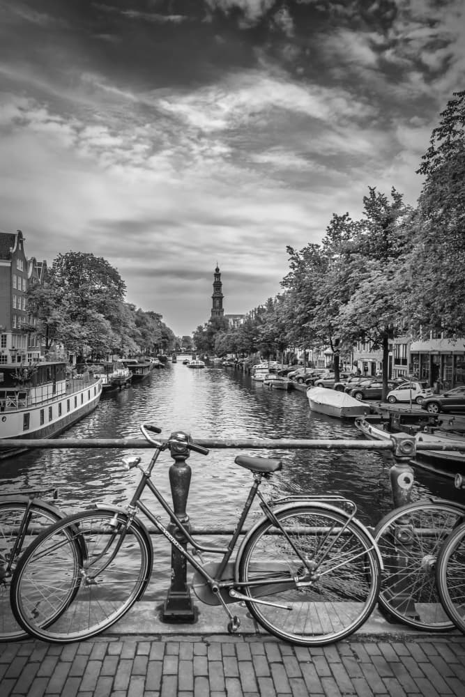 Amsterdam Canal Bicycle Bridge by Melanie Viola — canvas wall art