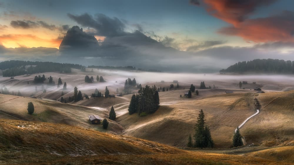 Misty Mountain Valley Dawn by Tomasz Rojek — canvas wall art