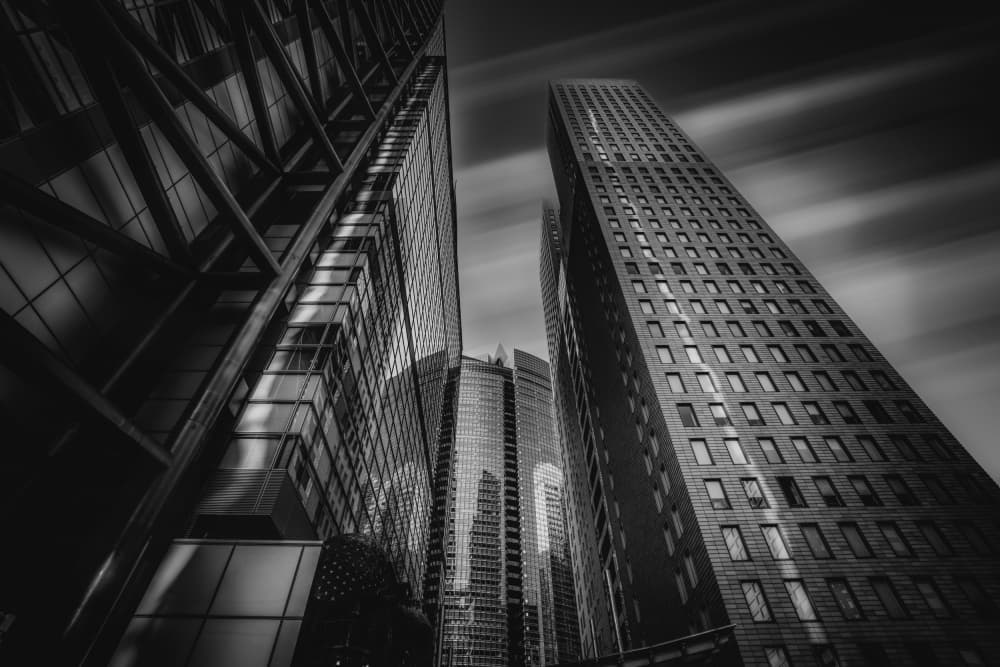 Towering City Architecture by Tomoshi Hara — canvas wall art