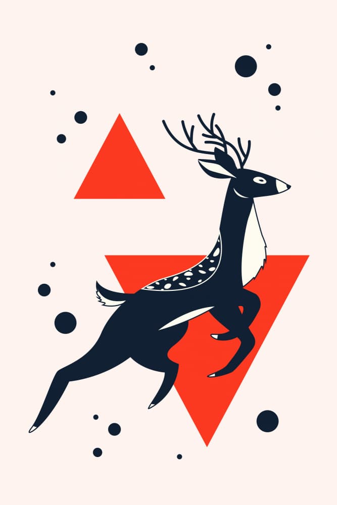 Geometric Jumping Deer by jay stanley — canvas wall art