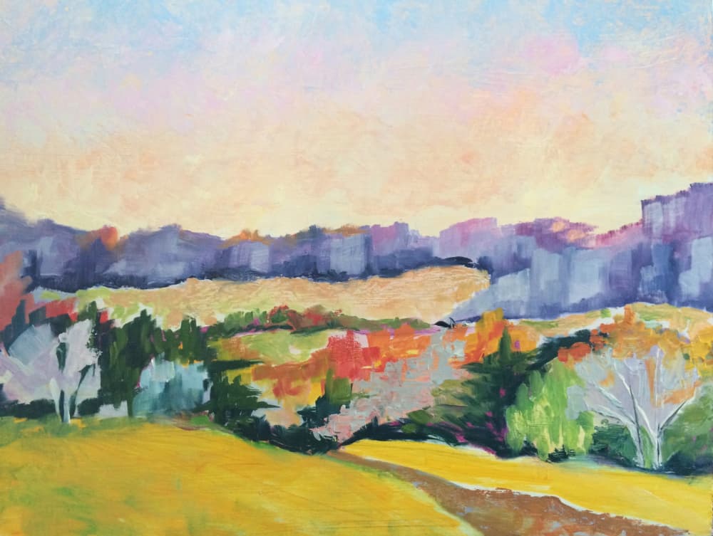 Colorful Autumn Landscape by Maxine Shore — canvas wall art