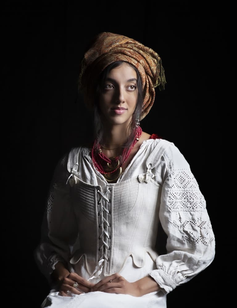 Serene Turban Portrait by Emma Zhao — canvas wall art