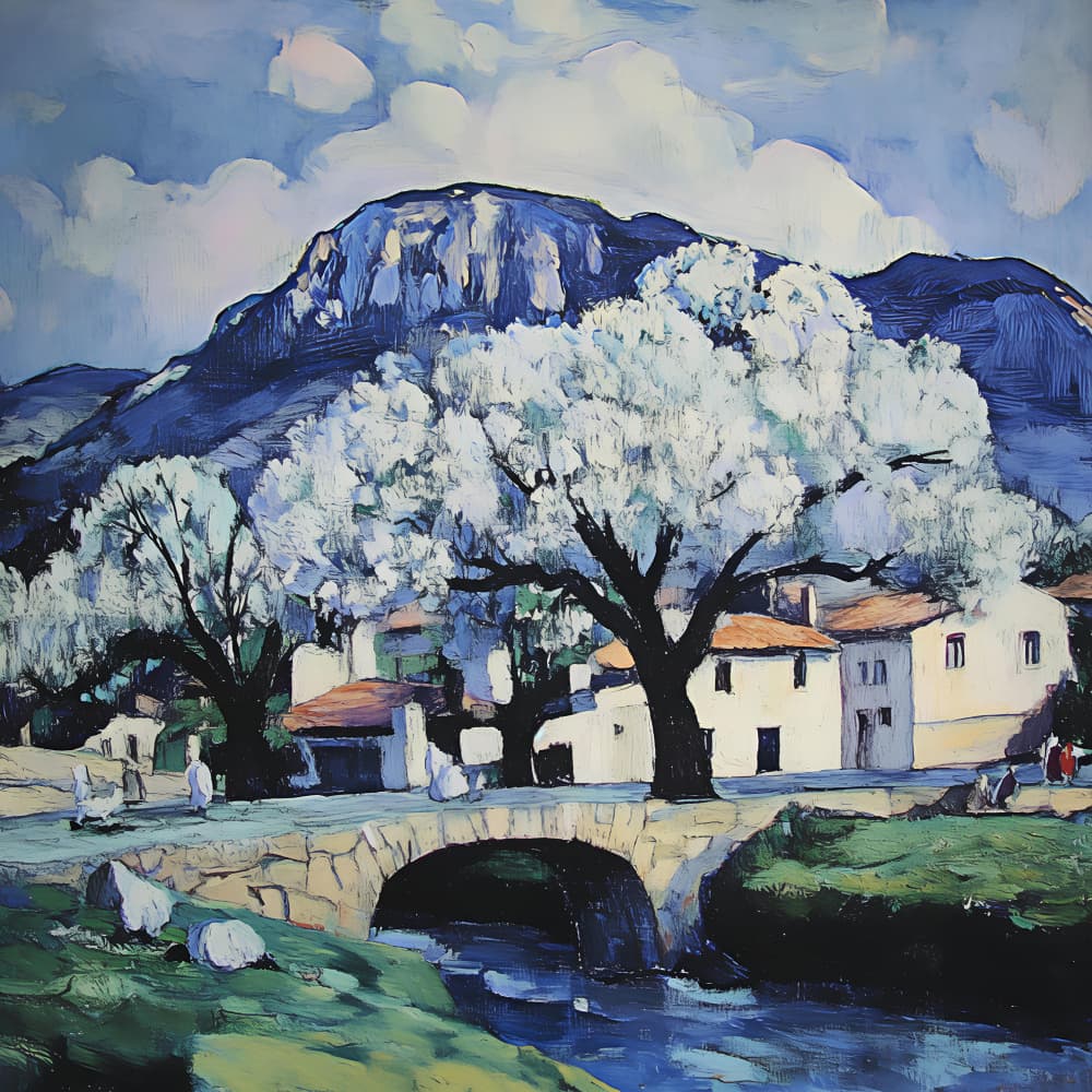 Blossoming Village Landscape by Avanesova Elena — canvas wall art