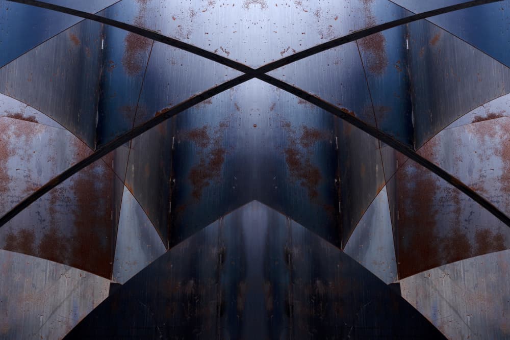 Rusted Industrial Geometry by Greetje van Son — canvas wall art