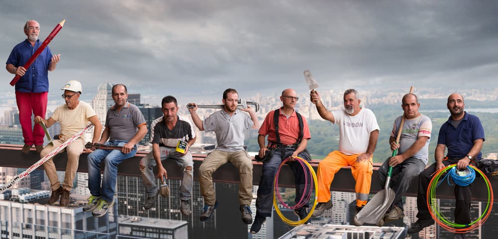 Builders Above The City by Giacomo Bruno — canvas wall art