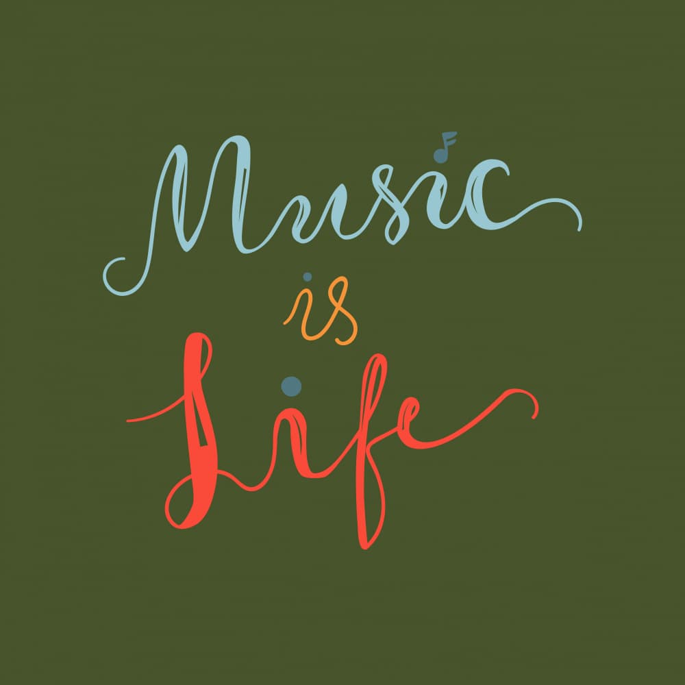 Music Is Life Script by Marika Barsrsind — canvas wall art