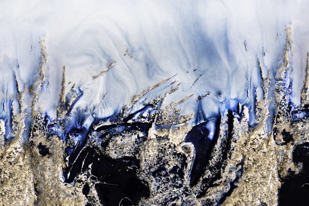 Dramatic Art - Golden Rocks by Petra Meikle de Vlas — canvas wall art