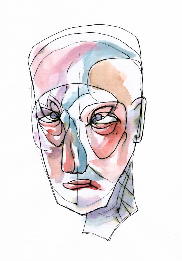 Expressive Abstract Face by Wildemar Doomgriever — canvas wall art