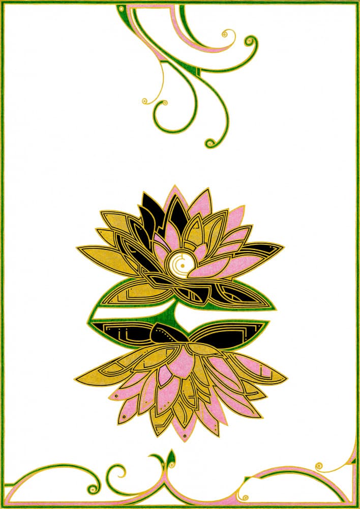 Art Nouveau Lotus Flowers by Iona Gilburt — canvas wall art