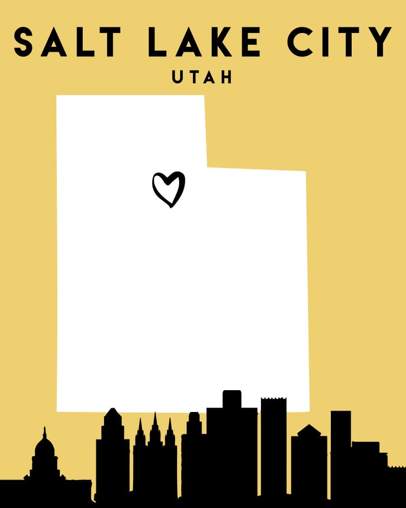 Love Salt Lake City Utah by Emiliano Deificus — canvas wall art