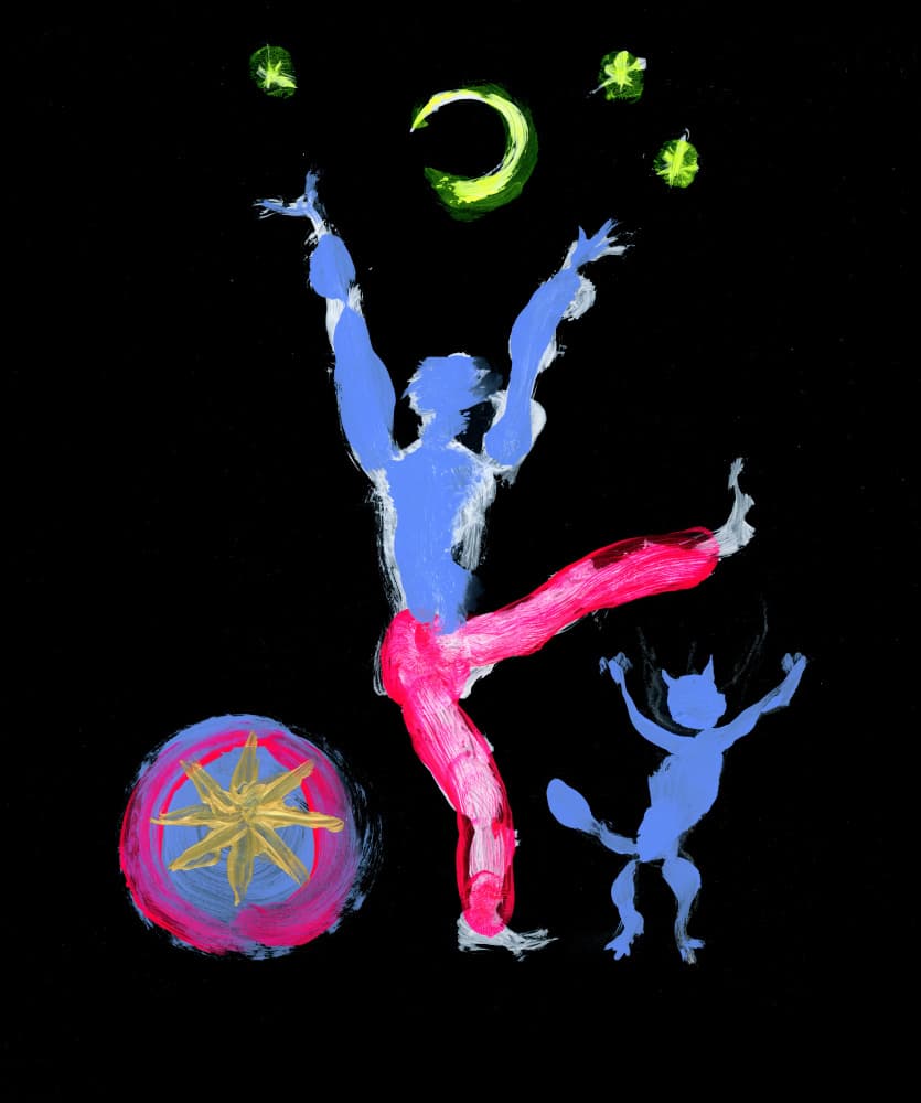 Magical Night Juggler by Kanat Ibragimov — canvas wall art