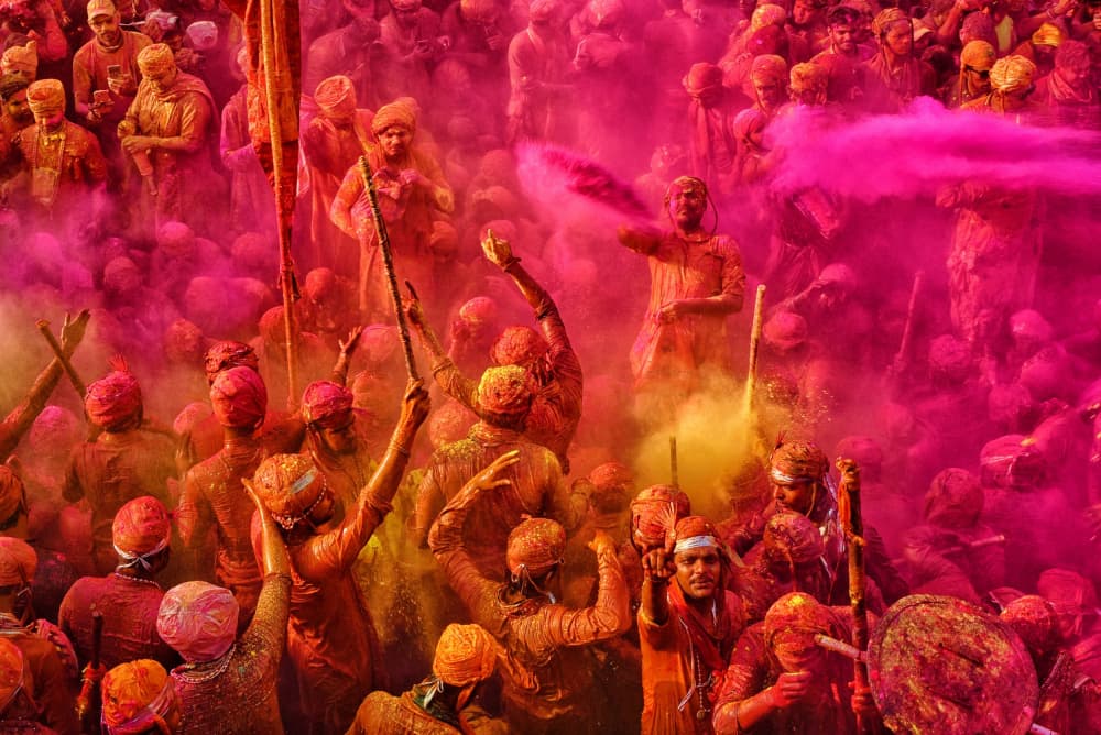 Vibrant Holi Celebration by Abhraneel Chakraborty — canvas wall art