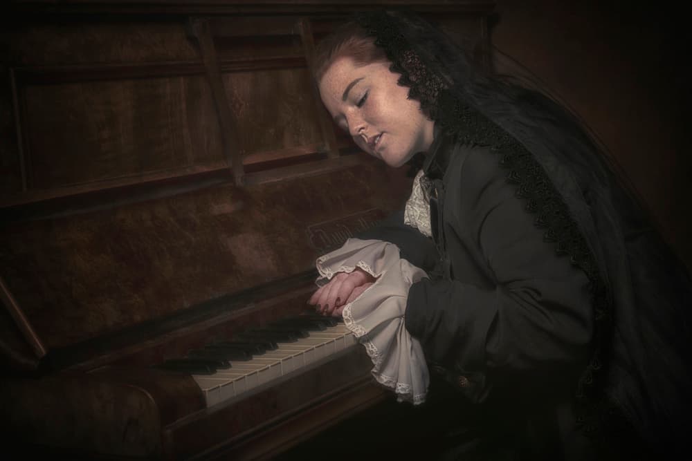 Somber Piano Lament by Carola Kayen-Mouthaan — canvas wall art