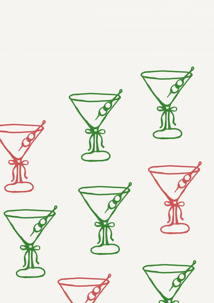 Whimsical Christmas Martinis by ART of living — canvas wall art