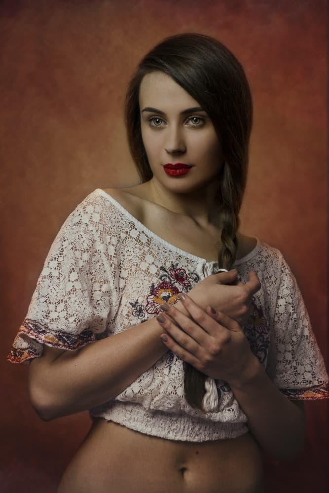 Bohemian Woman Gaze by Bogdan Negoita — canvas wall art