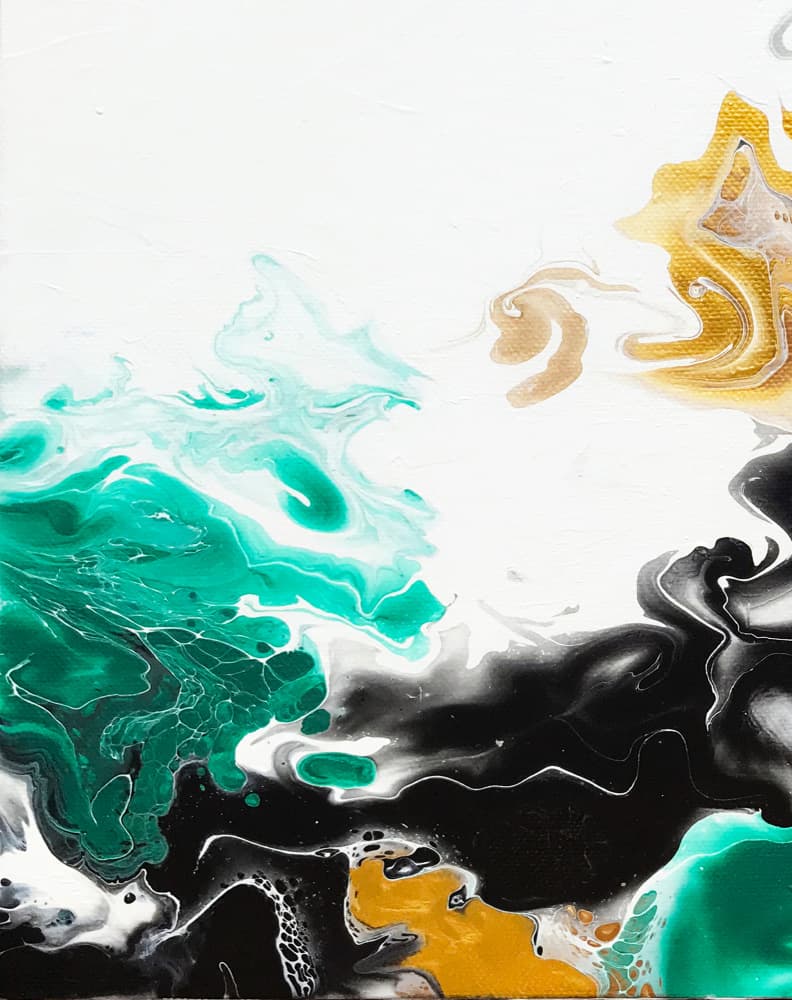 Fluid Emerald Gold by Alyson Storms — canvas wall art