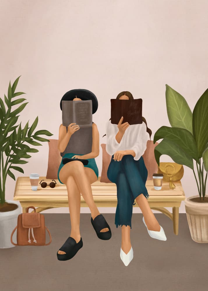 Friends Reading Books