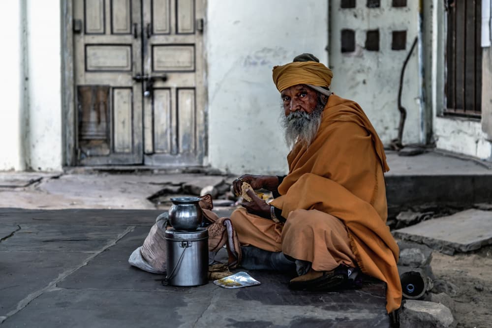 Contemplative Indian Elder by Giuseppe DAmico — canvas wall art