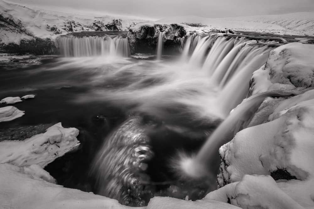 Blurred Winter Falls by Yimei Sun — canvas wall art