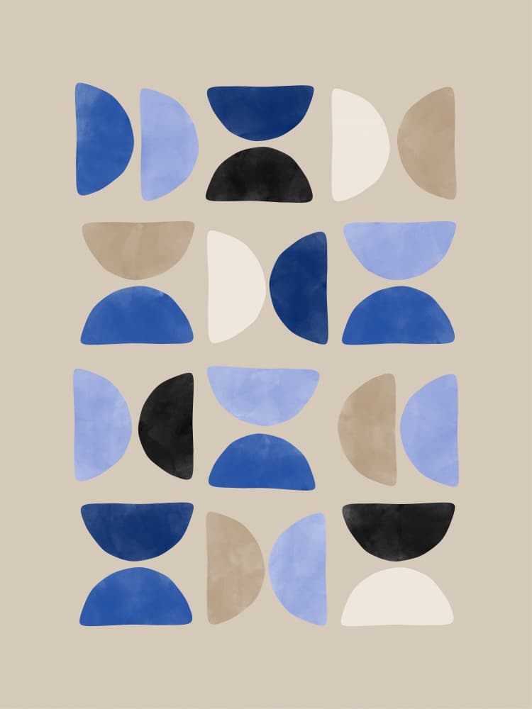 Modern Abstract Shapes by Elena Ristova — canvas wall art