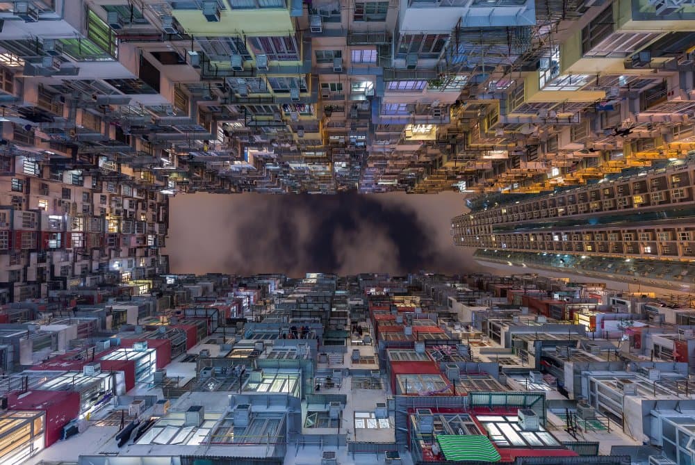 Vertical City Lights by Bar Artzi — canvas wall art