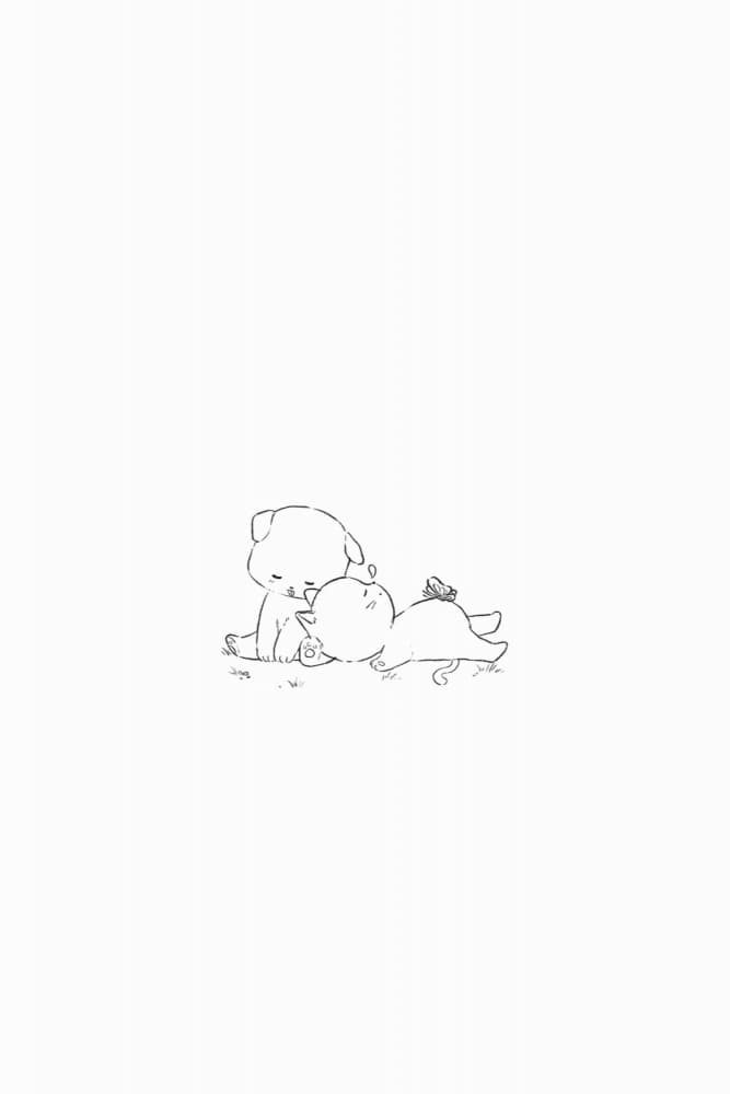 Cute Puppy Kitten Friends by Xuan Thai — canvas wall art