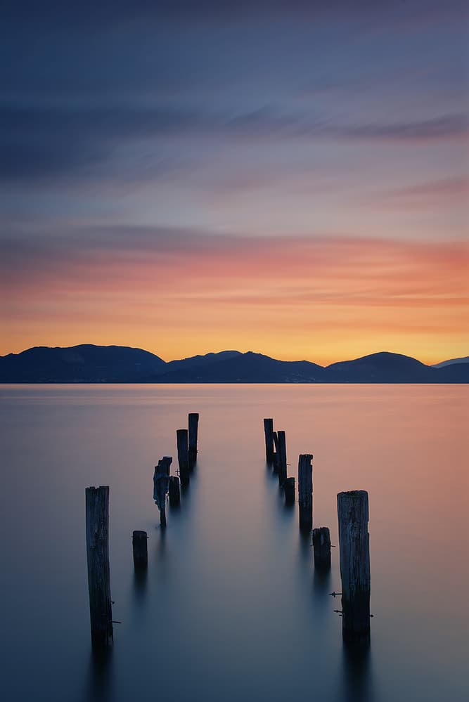 Old Pier Sunset by Simon Rohl — canvas wall art