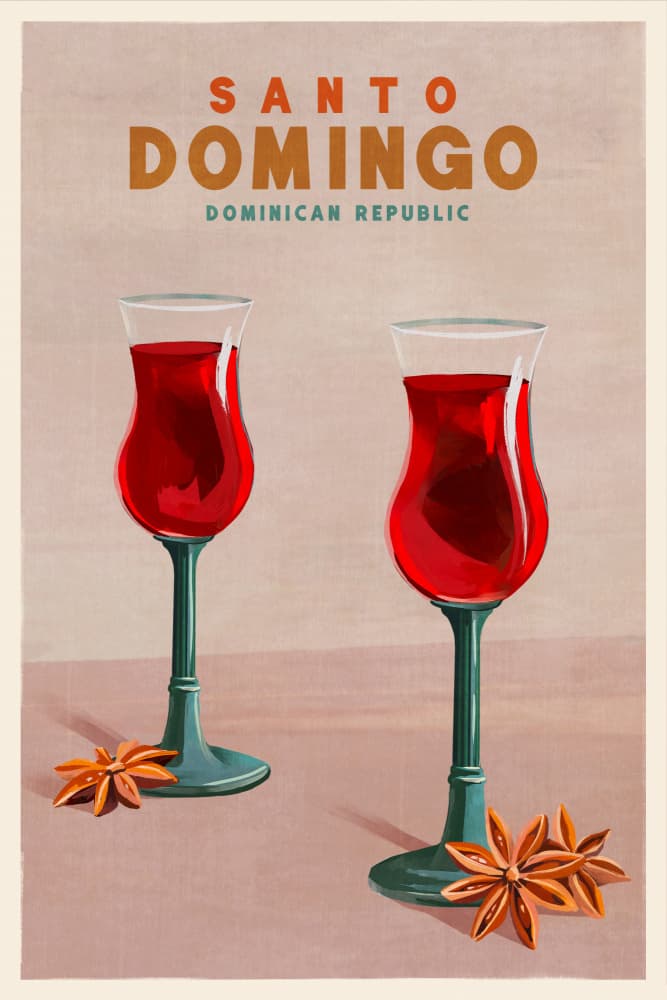 Santo Domingo Dominican Republic Cocktail Art by The Whiskey Ginger — canvas wall art