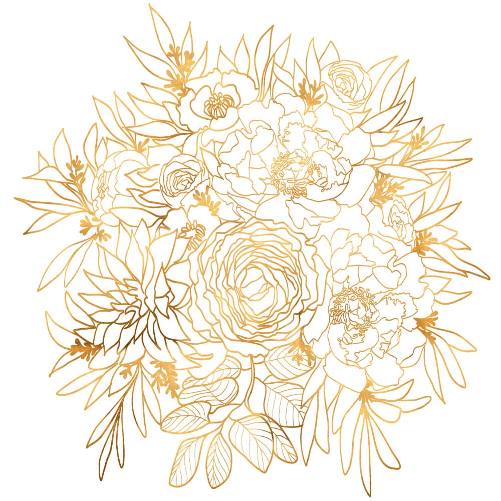 Luxe Golden Blooms by Rosana Laiz Blursbyai — canvas wall art