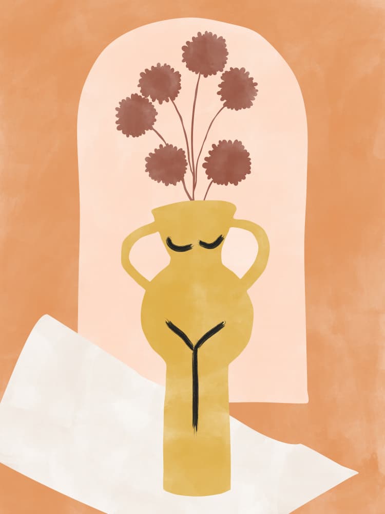 Abstract Woman Vase by Elena Ristova — canvas wall art