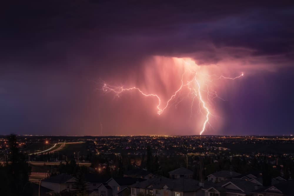 Dramatic Night Lightning by Yongnan Li (李永男) — canvas wall art