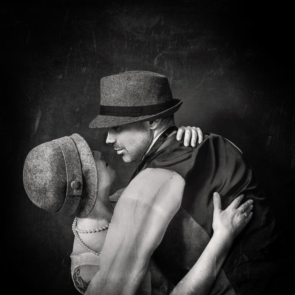 Vintage Dance Embrace by Marcos Gali — canvas wall art