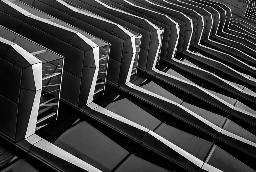 Modern Geometric Facade by Henk van Maastricht — canvas wall art