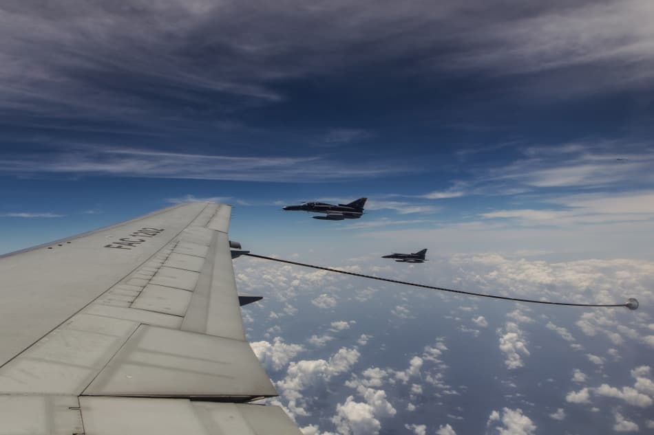Fighter Jets Refueling by Assaf Gavra — canvas wall art