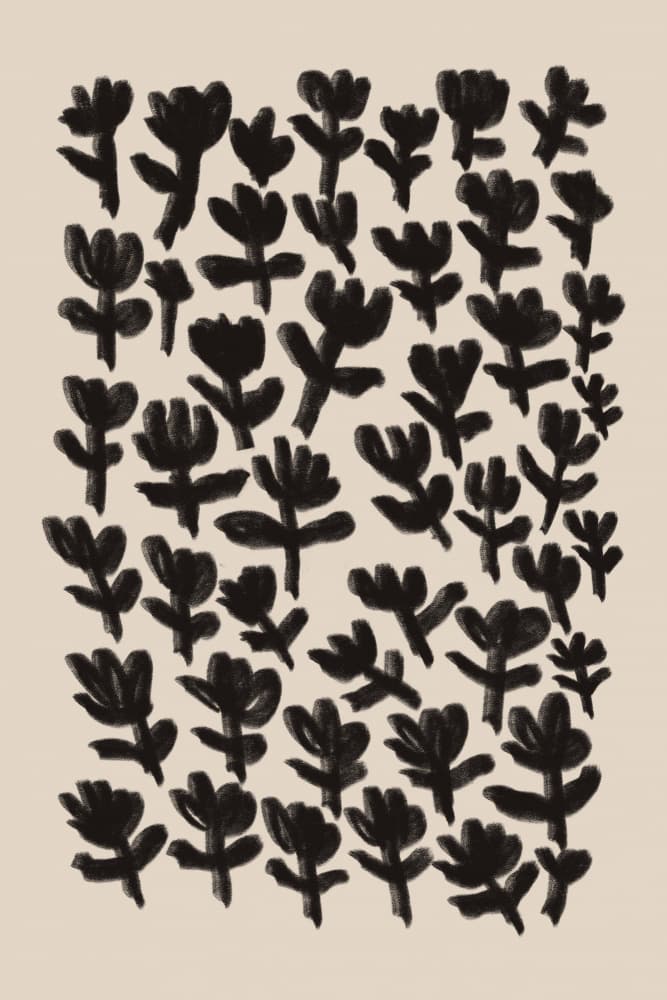 Organic Dark Flowers by Melloi Art Prints — canvas wall art