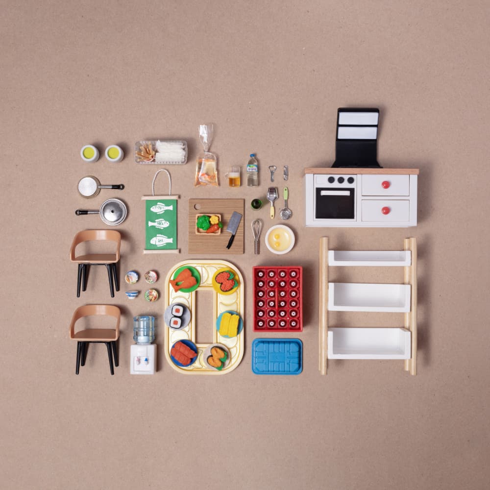Miniature Kitchen Layout by Julia Ramiro — canvas wall art