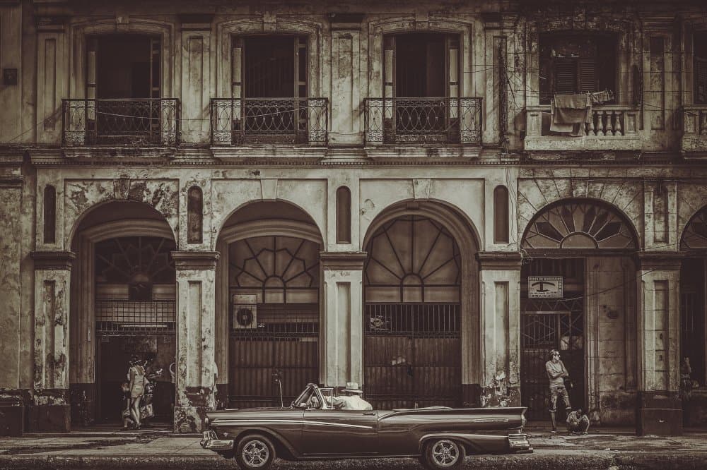Classic Havana Street Scene by Koji Morishige — canvas wall art