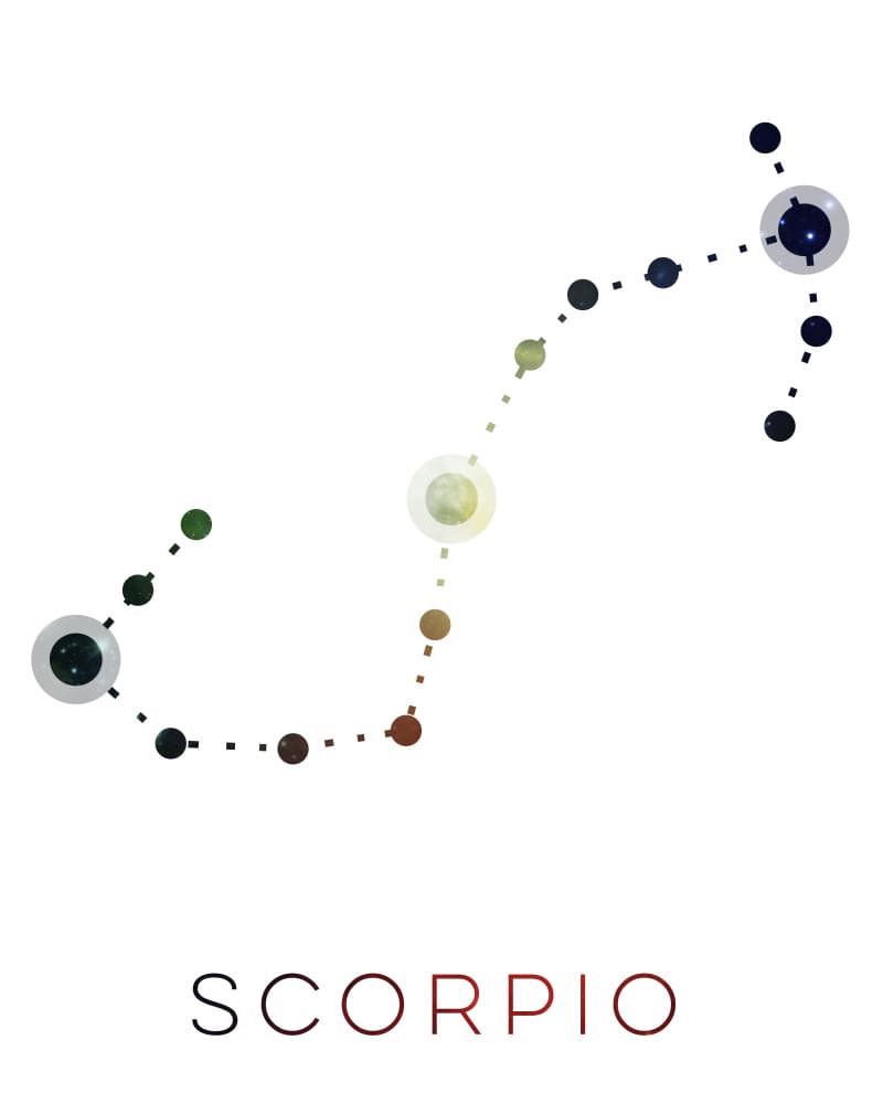 Scorpio Zodiac Constellation by Emiliano Deificus — canvas wall art