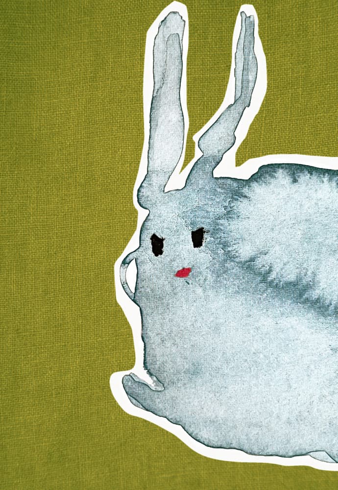 Rabbit Green Canvas1 by Christina Misuro — canvas wall art