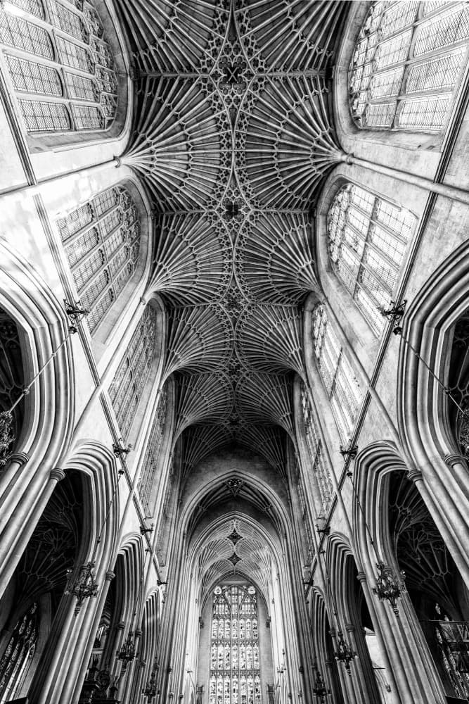 Gothic Cathedral Vaulted Ceiling by Ashley Sowter — canvas wall art