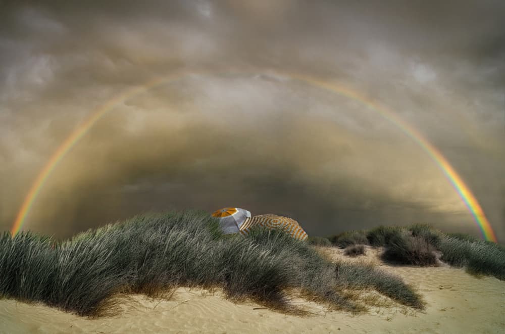 Rainbow Over Sandy Dunes by Yvette Depaepe — canvas wall art