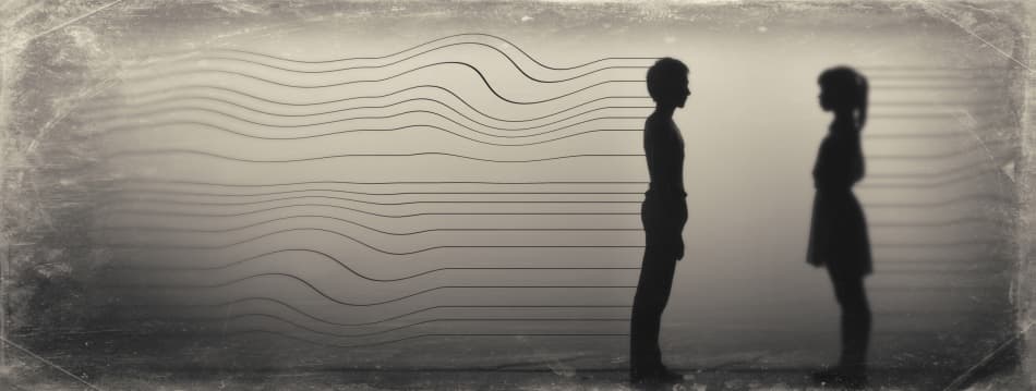 Boy Girl Wavy Lines by Dan-Stefan Susa — canvas wall art