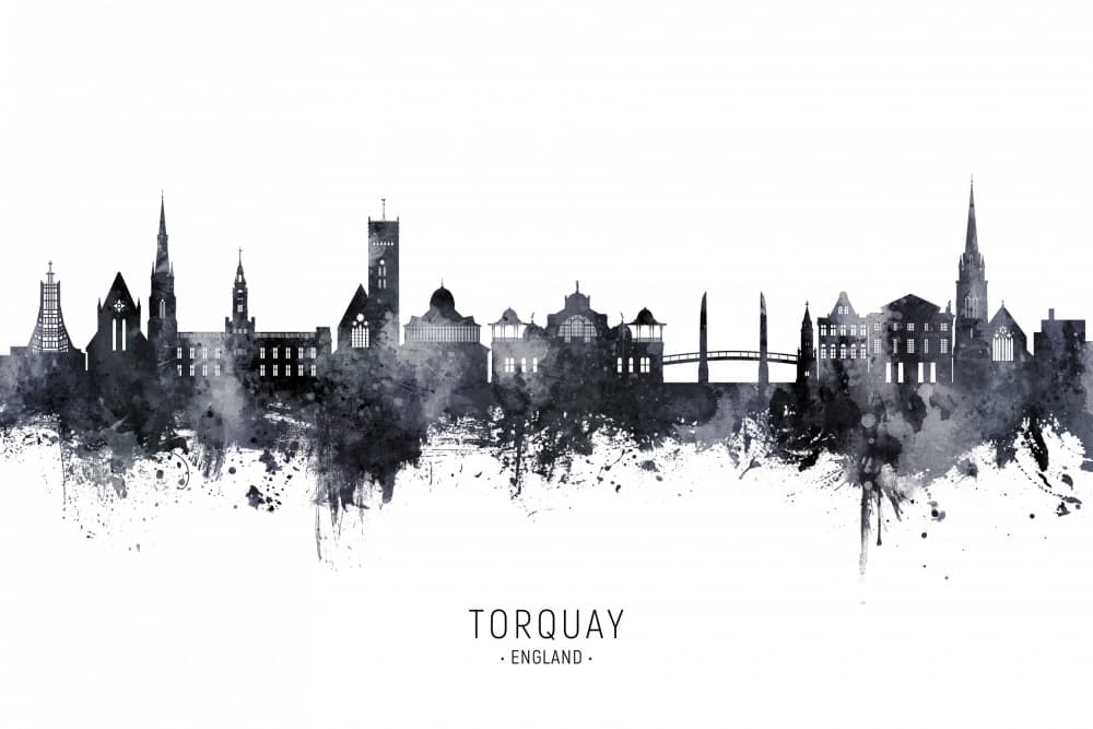 Torquay England Skyline by Michael Tompsett — canvas wall art