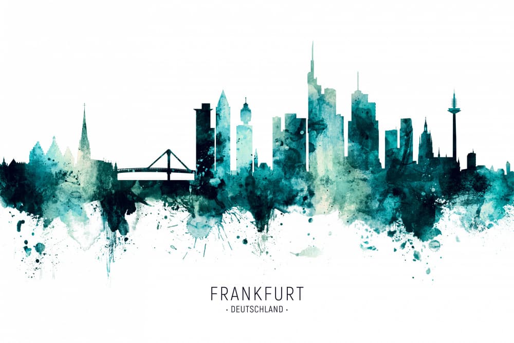 Frankfurt City Skyline by Michael Tompsett — canvas wall art