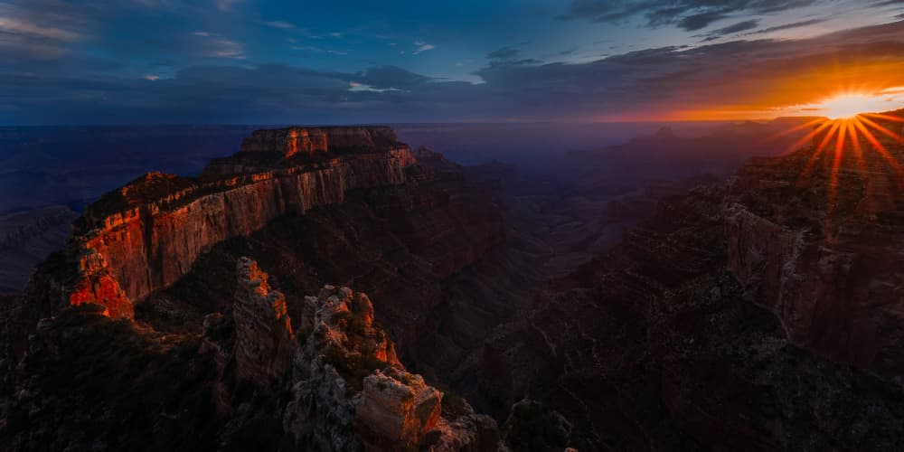 Golden Canyon Sunrise by Hanping Xiao — canvas wall art