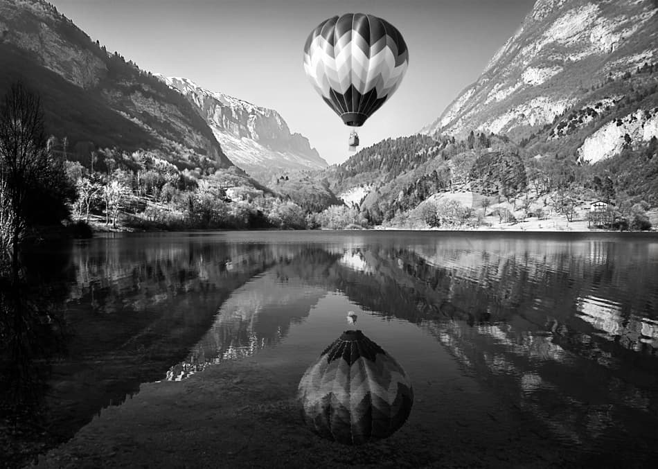 Hot Air Balloon Reflection by Andrea Auf dem Brinke — canvas wall art